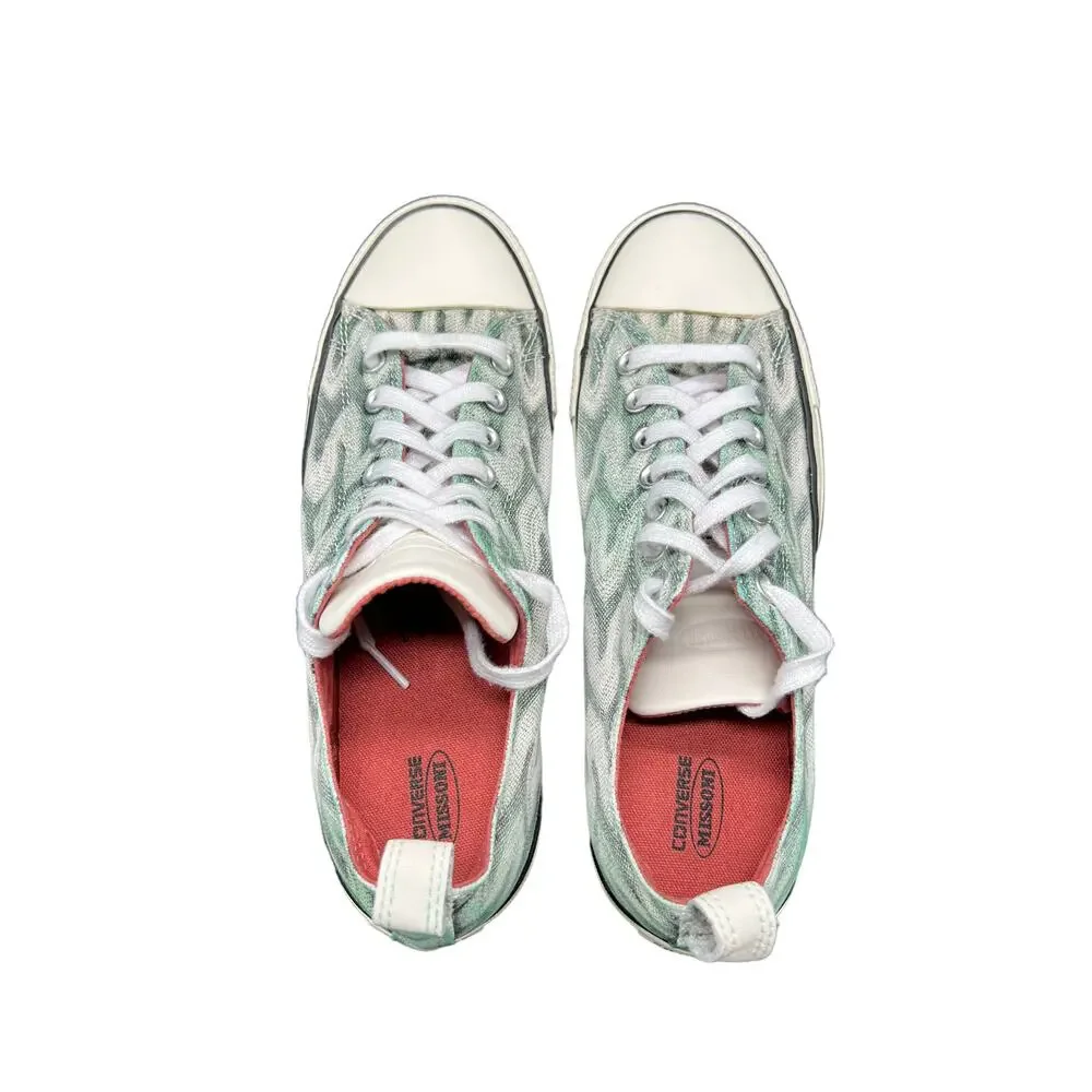 Converse Chucks Shoes Lace Up w/ Green & White Squiggles 1511257c - Size 9 mens - Picture 5 of 6